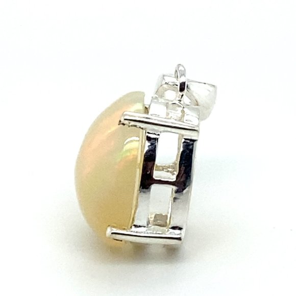 Precious Opal 8.50ct Platinum Silver Pendant - Picture 6 of 7